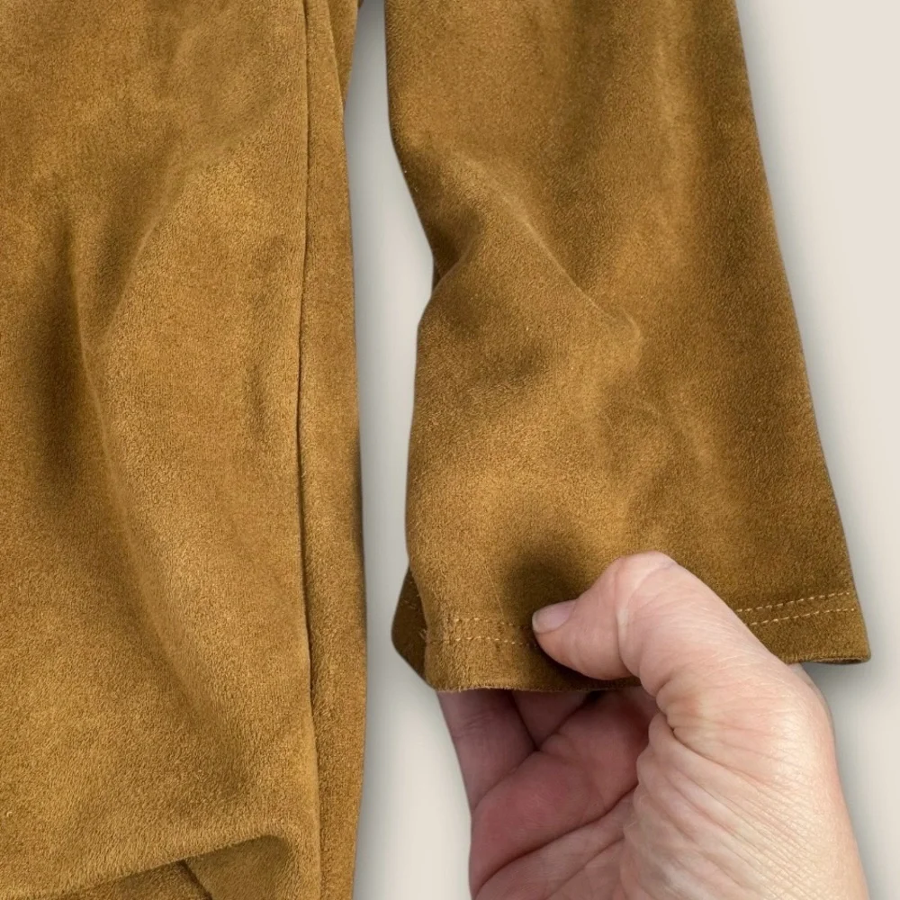 Vocal Women's Faux Suede Open Front Cardigan Jacket - Picture 8 of 9